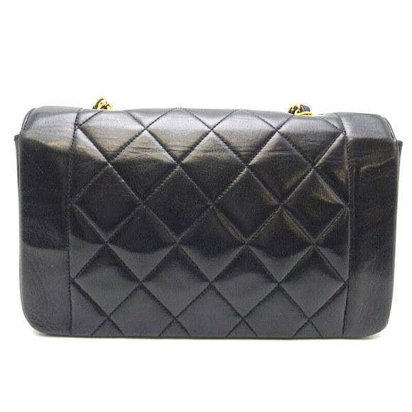 Chanel Diana Lambskin Shoulder Black Chain Bag Matelasse - Picture 1 of 10